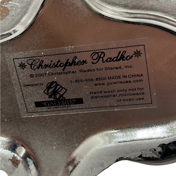 Christopher Radko Hand Blown7 1/2 in Hinged Candy Trinket Box Santa Painting - Picture 6 of 8